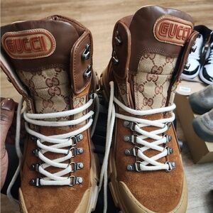 Gucci Men's Brown High-Top Sneakers *AUTHENTIC*